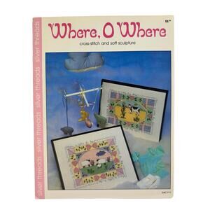 Vintage Where O Where Cross Stitch Soft Sculpture Design Trifold Baby Nursery